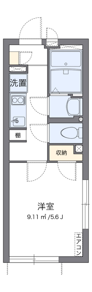 クレイノポラリスⅡ 201号室 間取り