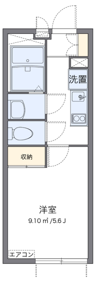 レオパレスＳＨＩＢＩＲＡＫＩ 101号室 間取り