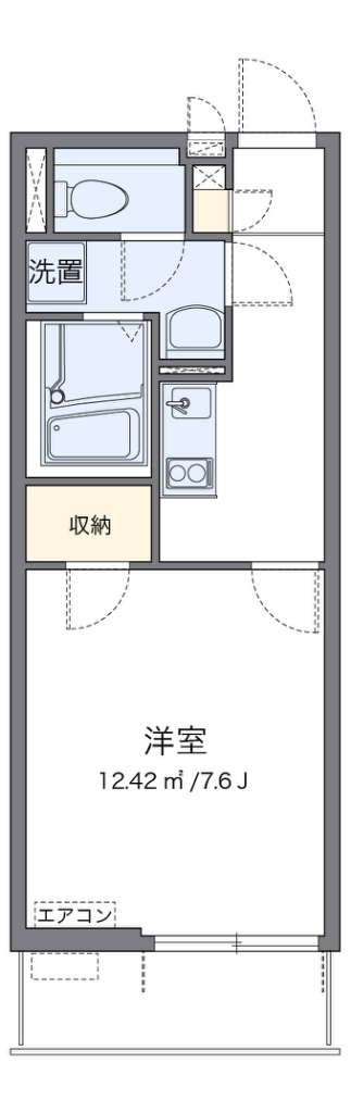 クレイノグラシアス　ワン 302号室 間取り