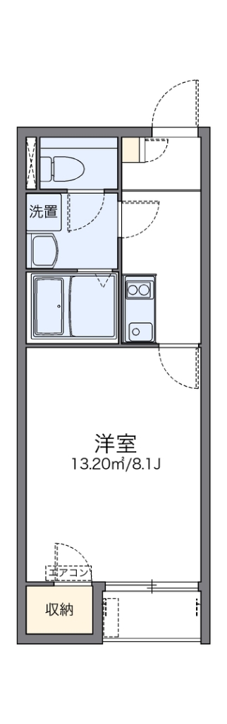 レオネクストパークサイド 202号室 間取り