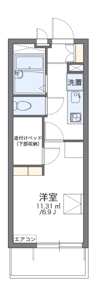 レオパレスさざんか 201号室 間取り