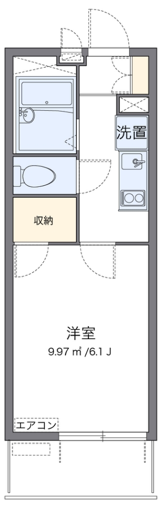 レオパレスＳＨＩＢＩＲＡＫＩ 305号室 間取り