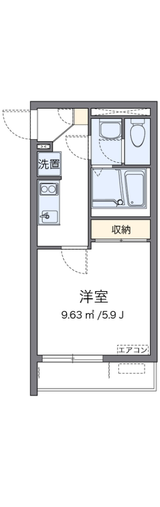 クレイノともす 204号室 間取り