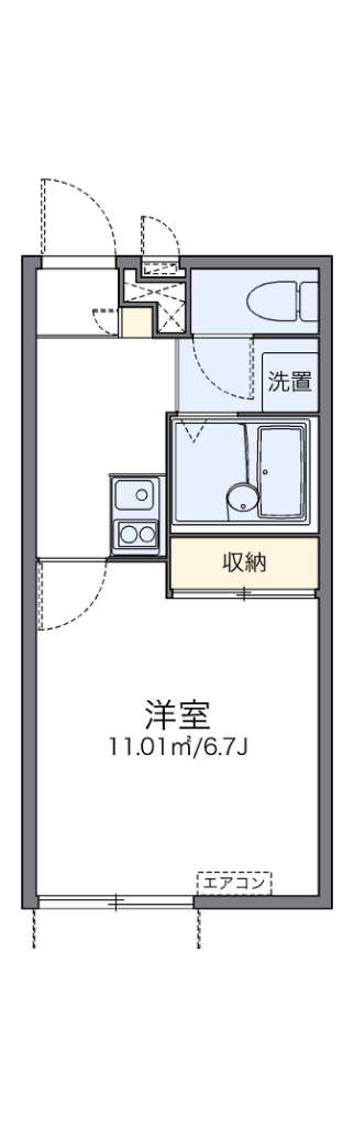 レオパレスローズ 107号室 間取り