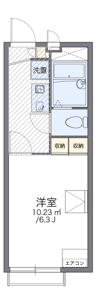 レオパレスブライトハイム 209号室 間取り