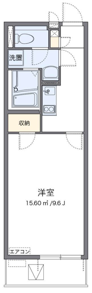 クレイノＲＯＵＴＥ　１６ 204号室 間取り