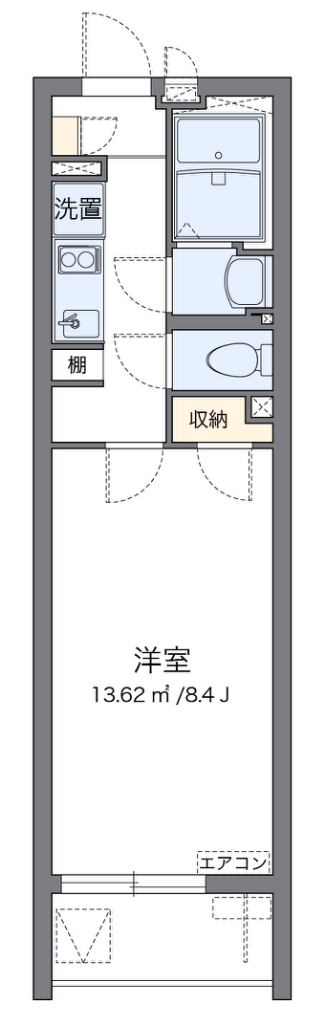 クレイノタウンコート 102号室 間取り
