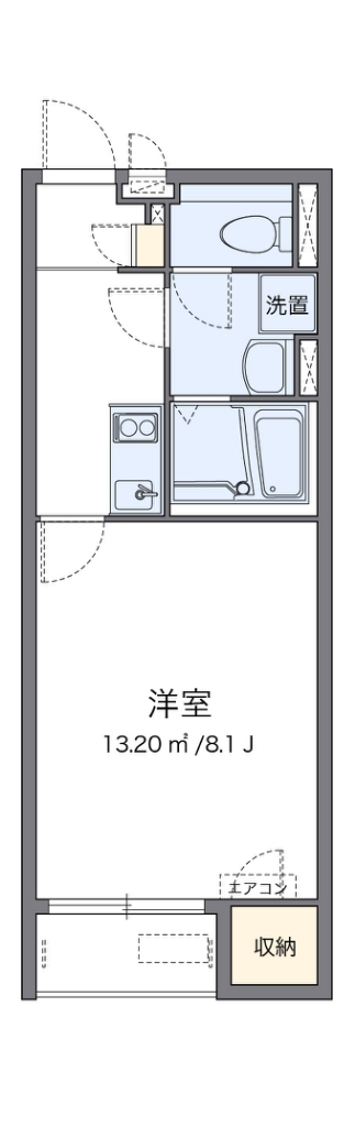 クレイノリゲル 105号室 間取り