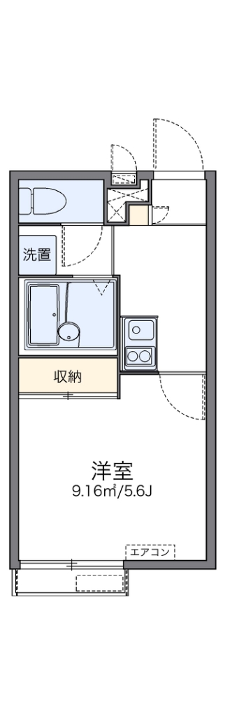 レオパレス汐の丘 201号室 間取り