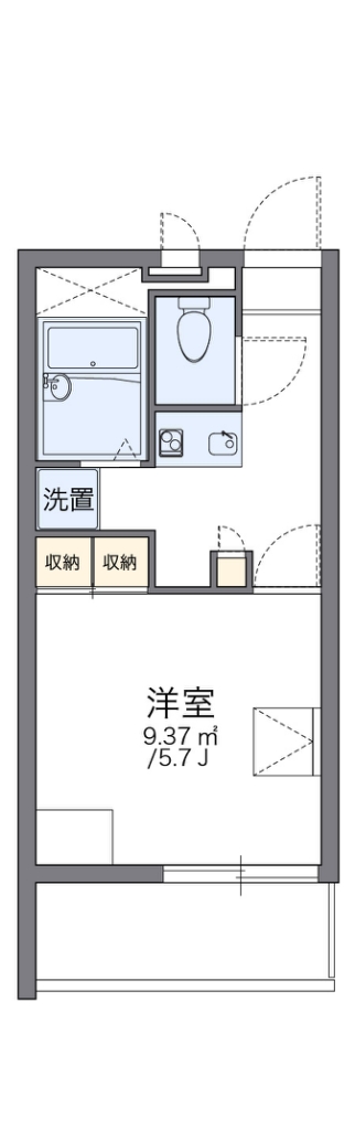 レオパレス村山 101号室 間取り