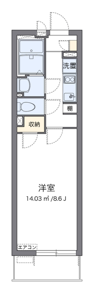 クレイノＭＩＩＷＡ 308号室 間取り