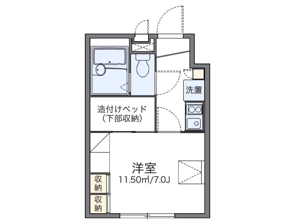 レオパレスアムール 101号室 間取り