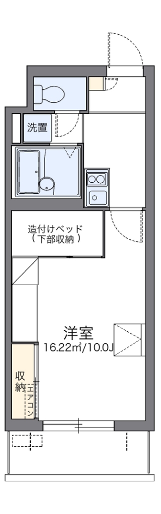 レオパレスパルコートＤ 303号室 間取り