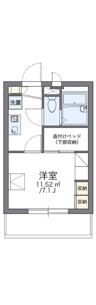 レオパレスエスポワール 208号室 間取り