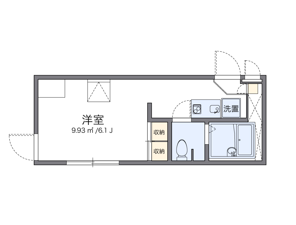 レオパレスポラリス 201号室 間取り