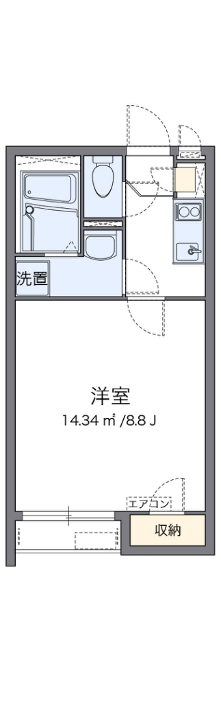 クレイノリリオ 204号室 間取り