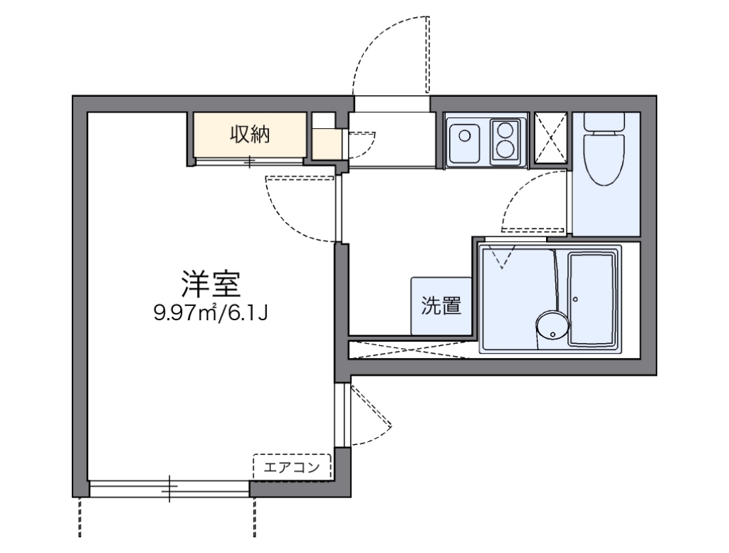 レオネクストｔｈａｎｋフラッツ 102号室 間取り