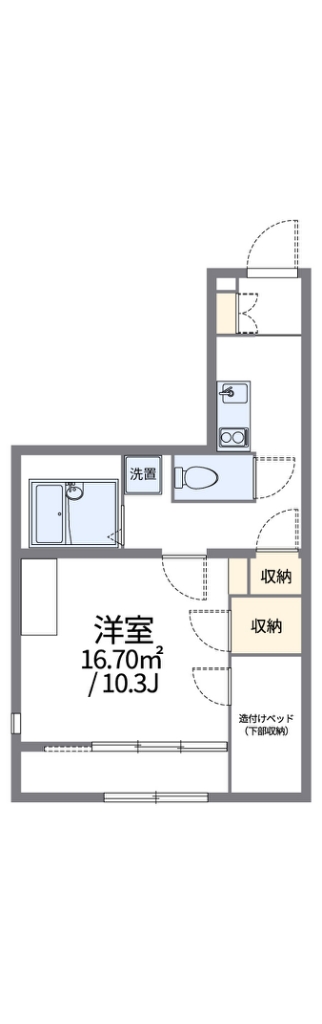 レオパレスリバーポイント小岩Ⅱ 101号室 間取り