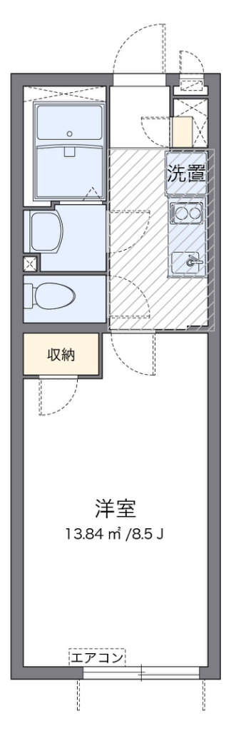 クレイノＰＯＣＫＥＴ　ＰＡＲＫ 205号室 間取り