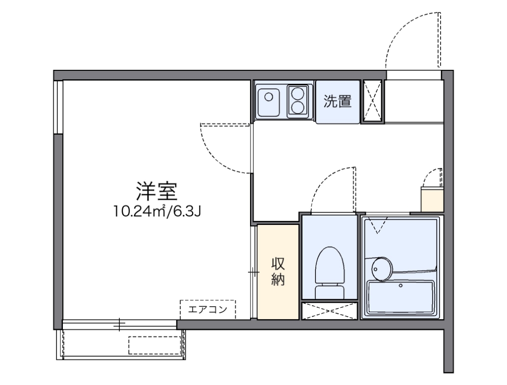 レオパレスタリアセン　アン 201号室 間取り