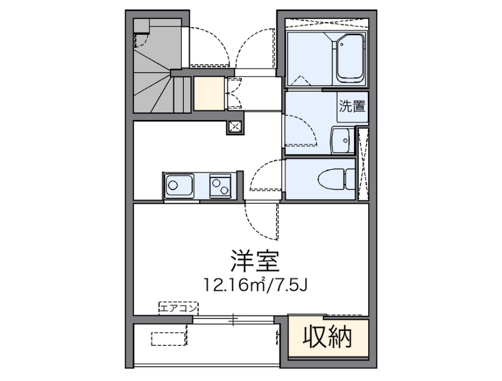 レオネクストモコプル 102号室 間取り