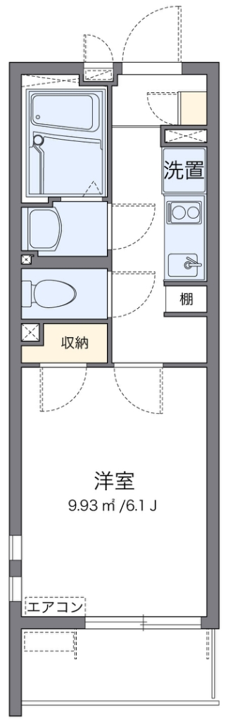 クレイノうたり 201号室 間取り