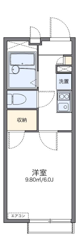 レオパレスメルベーユ原宿 201号室 間取り