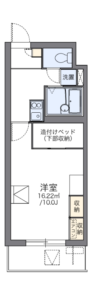 レオパレスパルコートＦ 106号室 間取り