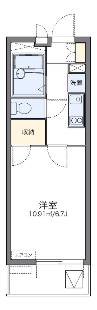 レオパレスプレーヌⅢ 301号室 間取り