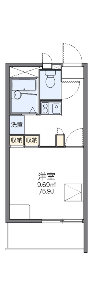 レオパレスラッキーハイムＴ 201号室 間取り