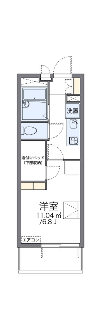 レオパレスイーリスコート 104号室 間取り