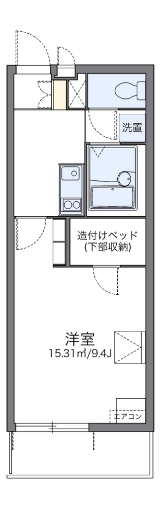 レオパレスルームス北越 301号室 間取り