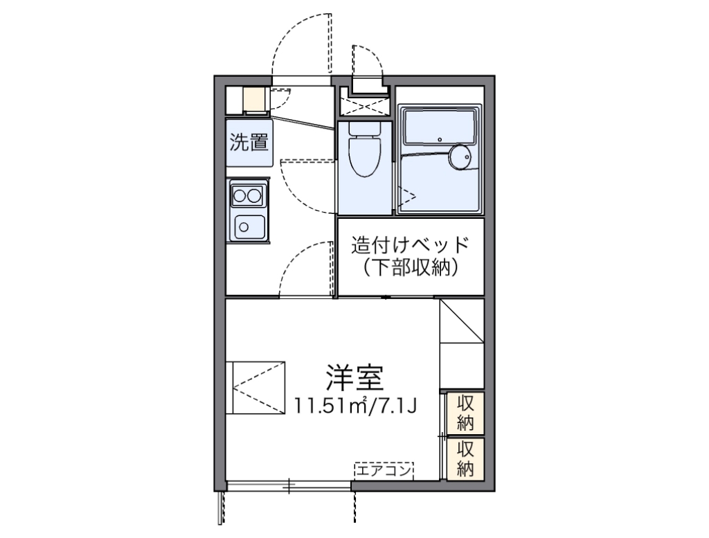 レオパレスクレール 104号室 間取り