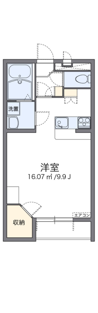 レオパレスフォースイ　Ａ 203号室 間取り