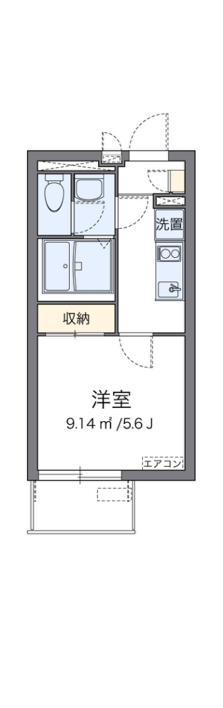 クレイノナカロクフォー 202号室 間取り