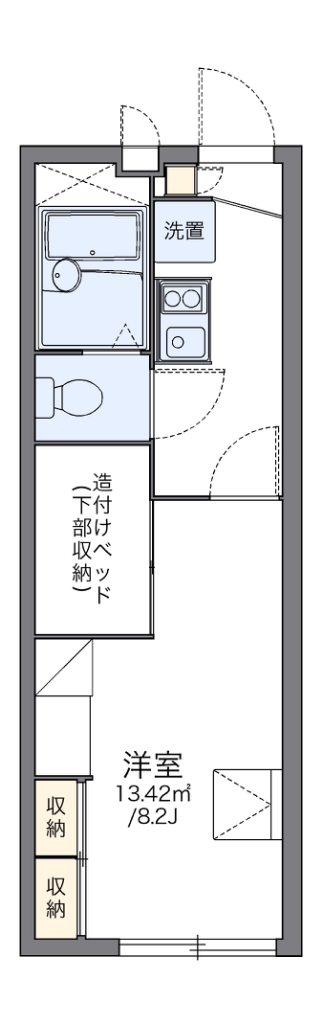 レオパレスアクアⅡ 110号室 間取り