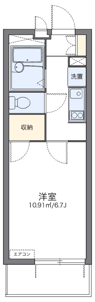 レオパレスフィエスタＹ１０２ 101号室 間取り