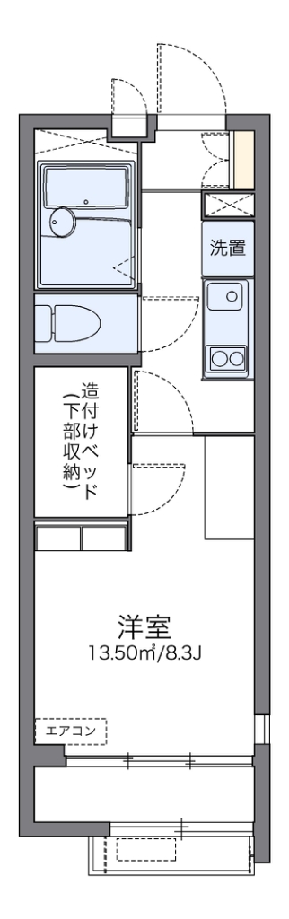 レオパレスアルタイルⅡ 101号室 間取り