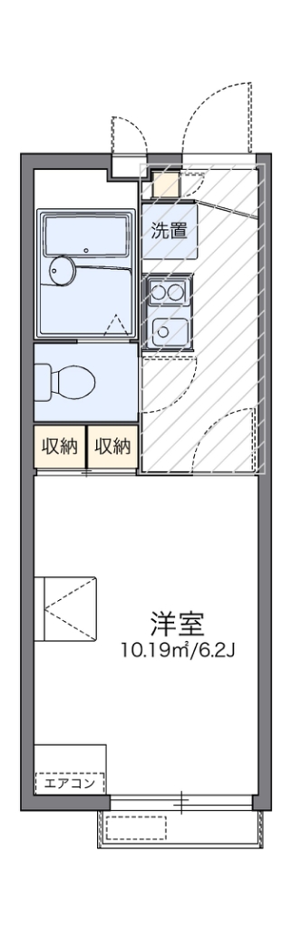 レオパレスカトレア 206号室 間取り