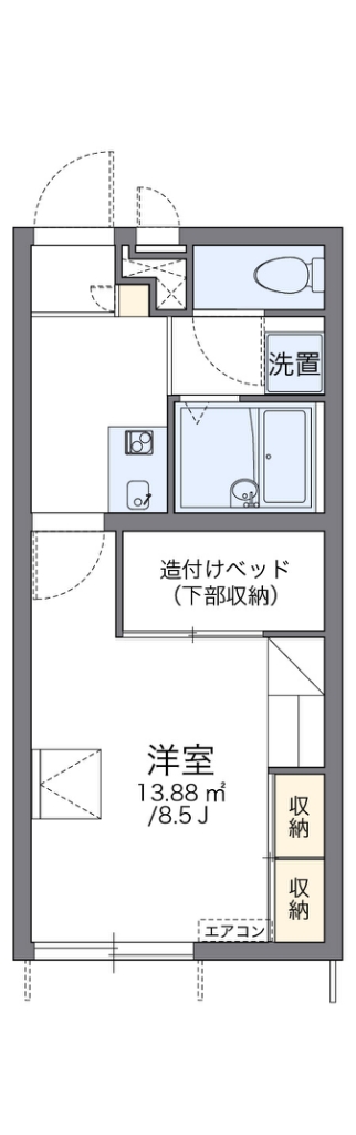 レオパレスオム 109号室 間取り