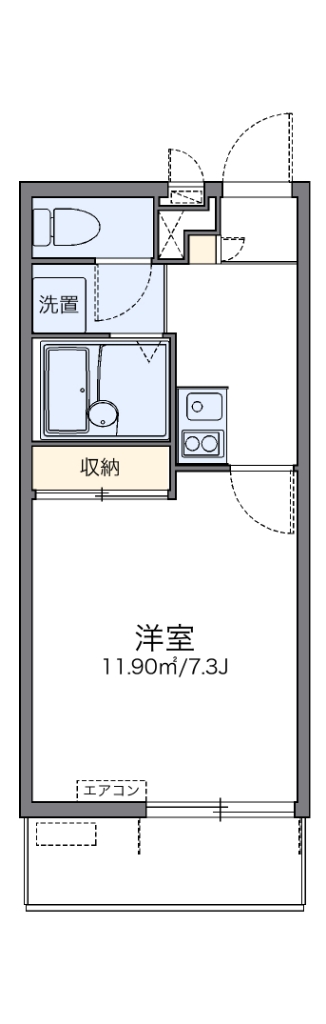 レオネクストルフェリ 102号室 間取り