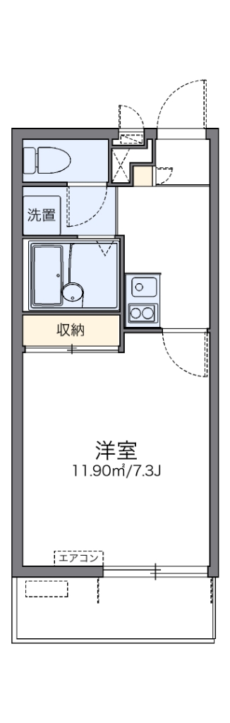 レオネクストルフェリ 201号室 間取り