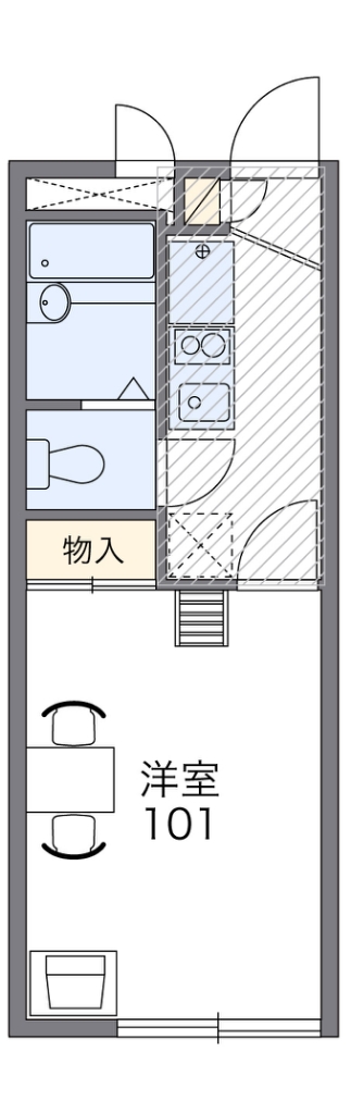 レオパレスメルベーユ 103号室 間取り