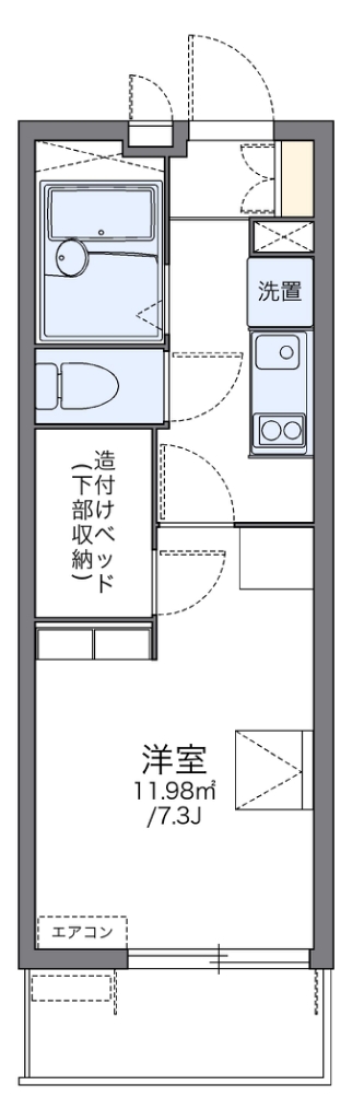 レオパレスラ　ピアンタ都立家政 101号室 間取り