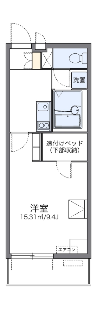 レオパレスソレーユⅢ 404号室 間取り