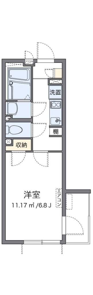 クレイノプレアデス 103号室 間取り