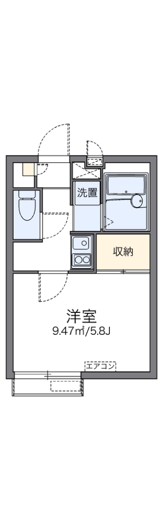 レオパレスクレスト千寿二号舘 101号室 間取り