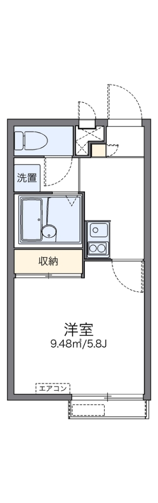 レオパレス大地 202号室 間取り