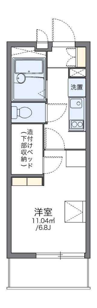 レオパレスメイゾンチュトワイエ 102号室 間取り