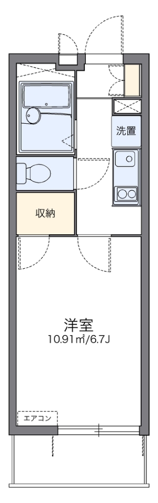 レオパレスファーストコートユウ 206号室 間取り